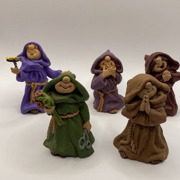 Vintage Friar Folk 23 Pc Monk Collection By Maureen Carlson - Picture 2 of 15